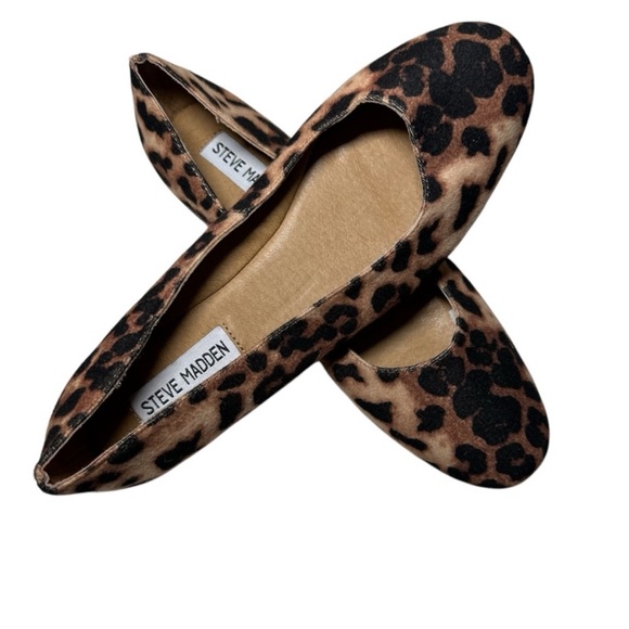 Steve Madden Brown Leopard Flats - Picture 1 of 4